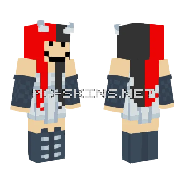 Egirl Quackity Quartz Minecraft skin, front and back