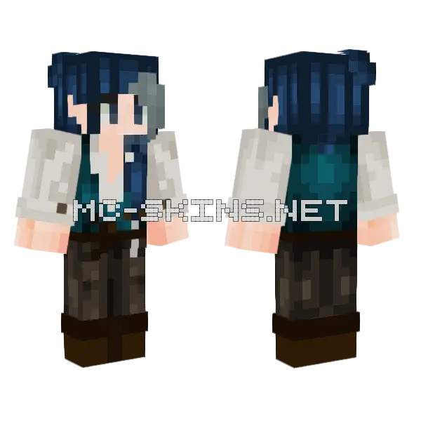 Eirwen Winter Fae Minecraft skin, front and back