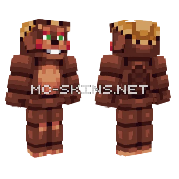 El Chip FNAF Pizzeria Simulator Minecraft skin, front and back
