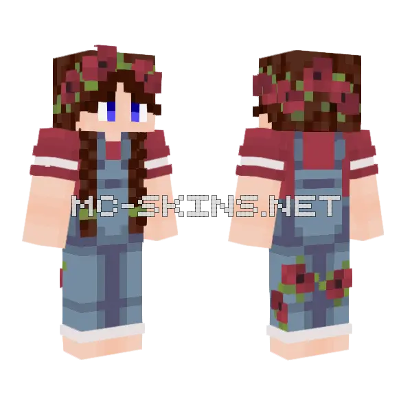 Elametowel Flower Girl Minecraft skin, front and back