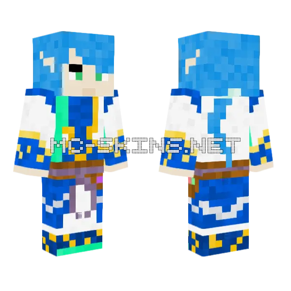 Eldarya Ezarel Minecraft skin, front and back