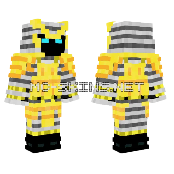 Electric Samurai Minecraft skin, front and back