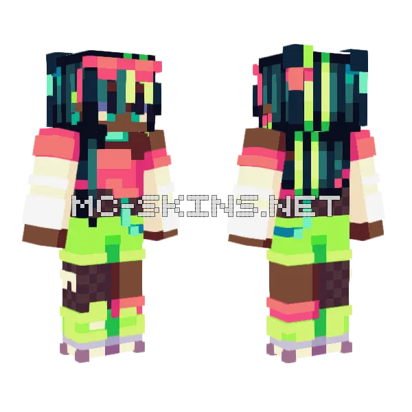 Electric Skip RCE Minecraft skin, front and back