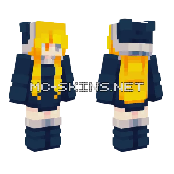 Electricity Girl Minecraft skin, front and back