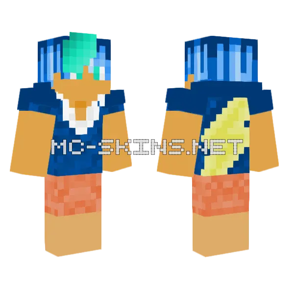 Electro Guy Minecraft skin, front and back