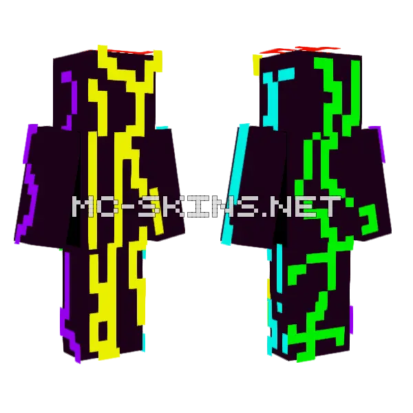 Electro Party Time Minecraft skin, front and back