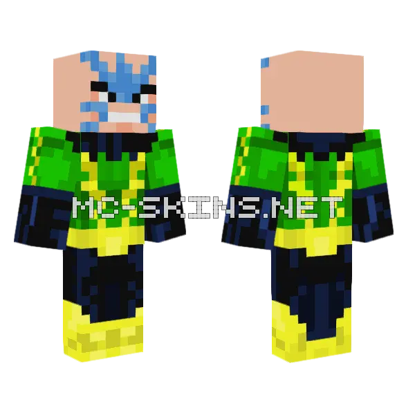 Electro Suit Minecraft skin, front and back