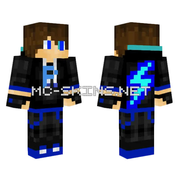 Electrodehawk Boy Minecraft skin, front and back