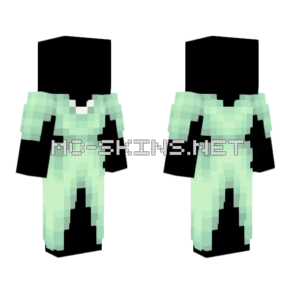 Elegant Fairy Green Dress Minecraft skin, front and back