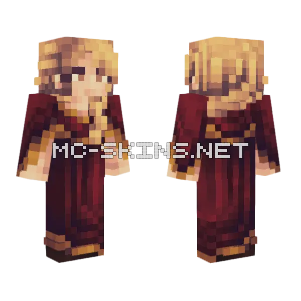 Elegant Lady In Red Minecraft skin, front and back