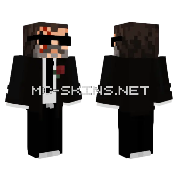 Elegant Man Suit Minecraft skin, front and back
