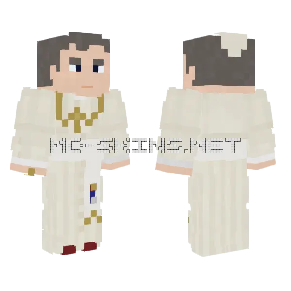 Elegant Woman In White Minecraft skin, front and back