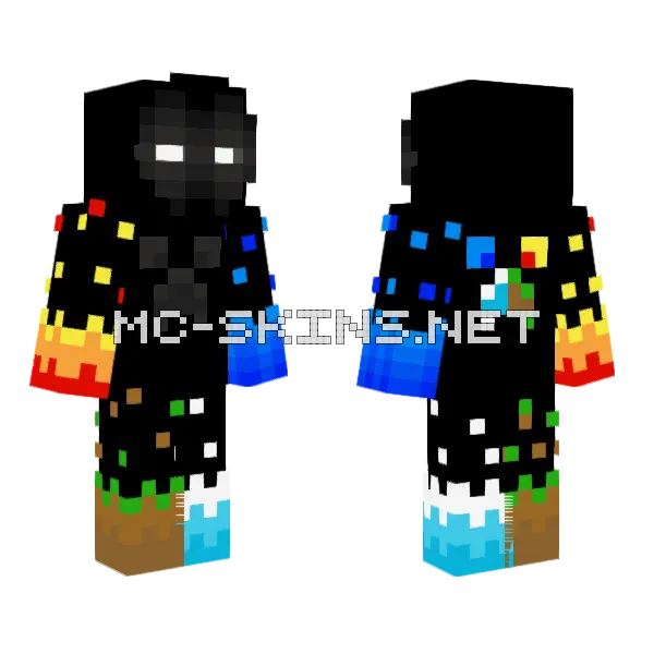 Elements Minecraft skin, front and back
