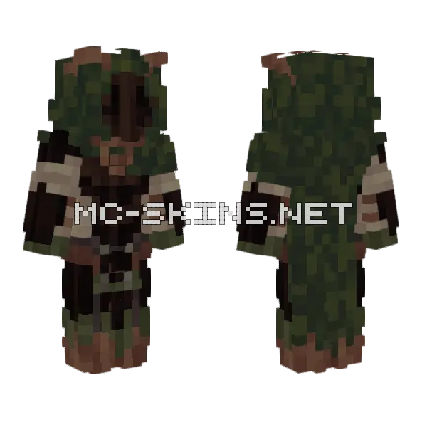 Elf Druid Minecraft skin, front and back
