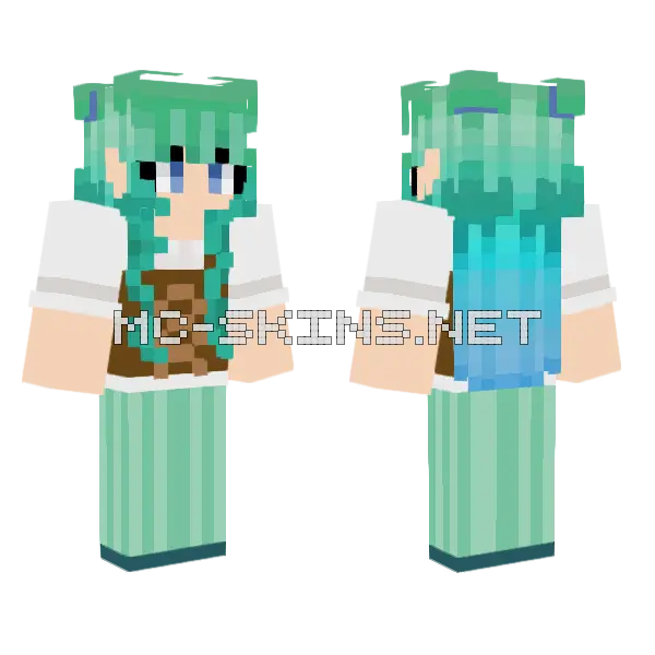 Elf Girl Minecraft skin, front and back