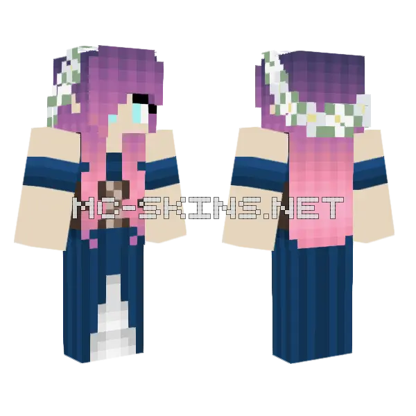 Elf Girl Steve Minecraft skin, front and back