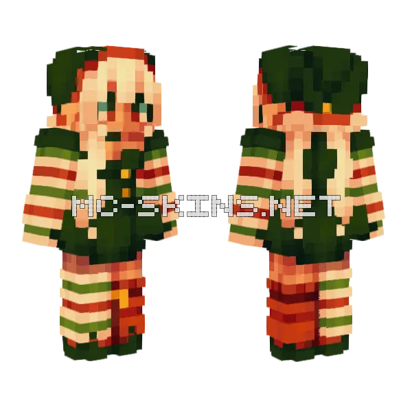 Elf Workshop Results Minecraft skin, front and back
