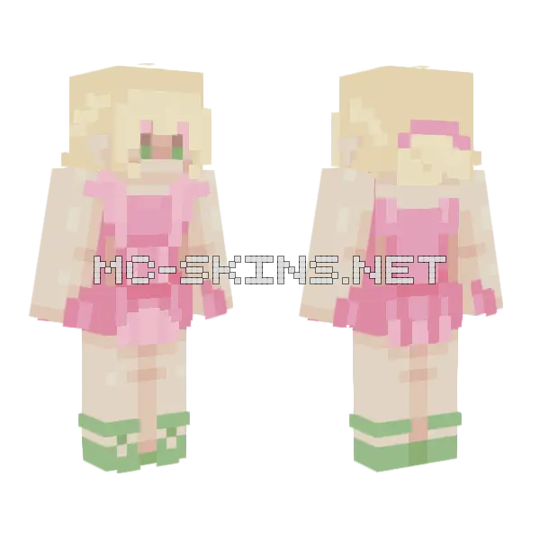 Elina Pink Outfit Minecraft skin, front and back