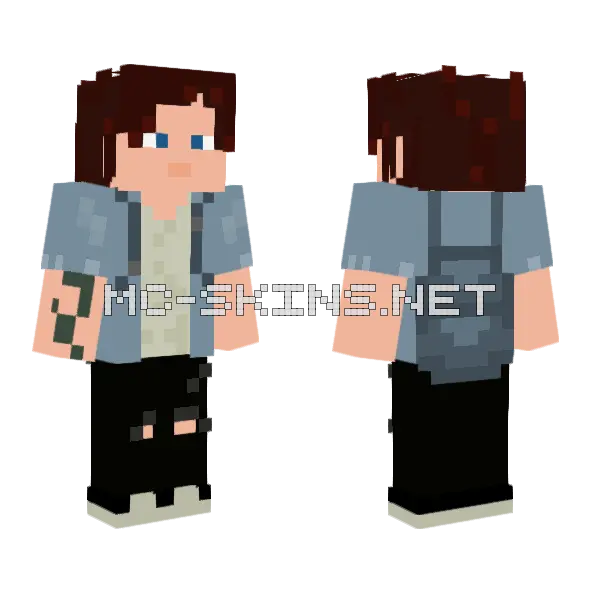 Ellie Tlou 2 Updated Minecraft skin, front and back