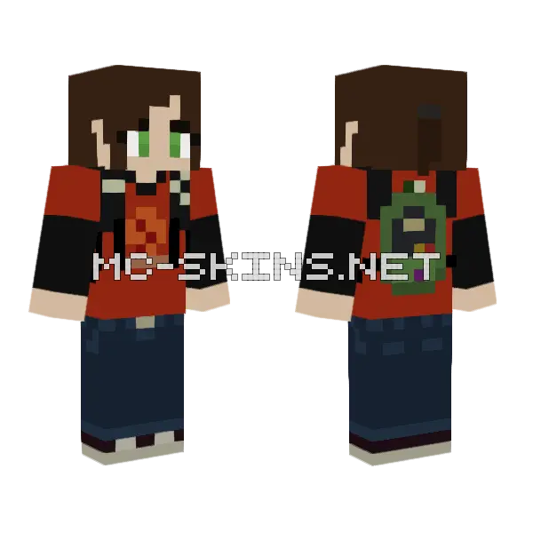 Ellie Tlou Minecraft skin, front and back