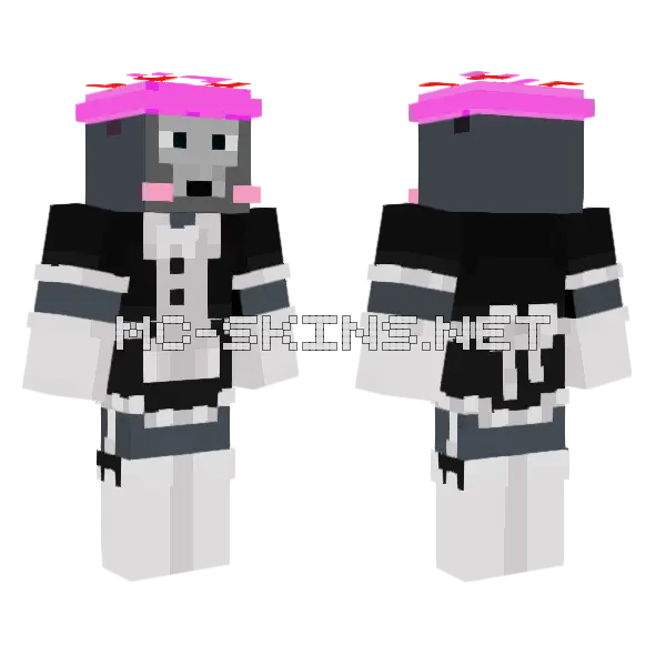 Elliot Gorilla Tag Maid Minecraft skin, front and back