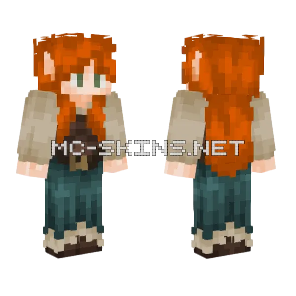 Elven Barmaid Minecraft skin, front and back