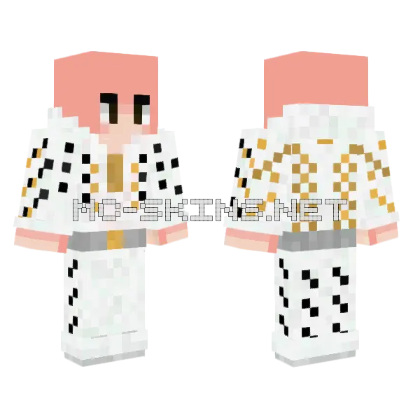 Elvis Presley Bald Minecraft skin, front and back