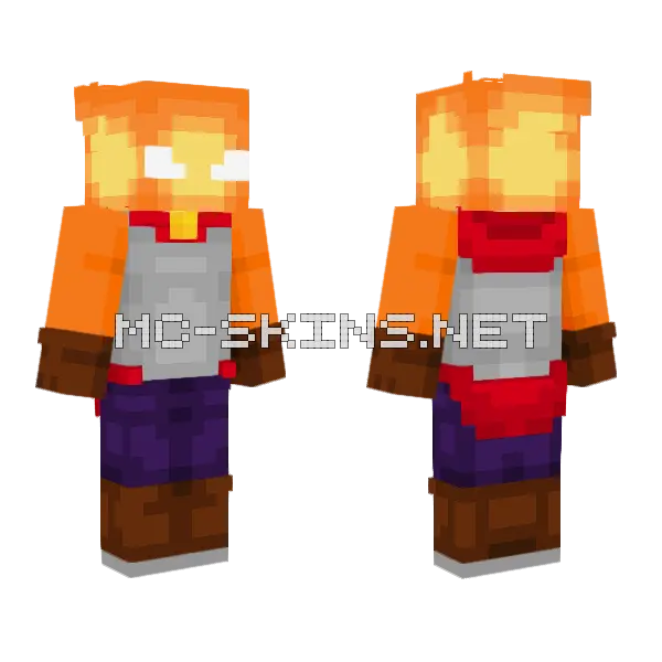 Ember Knights Guardian Bow Knight Minecraft skin, front and back