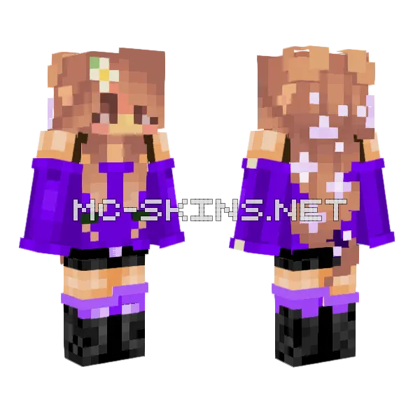 Emberrr Girl Minecraft skin, front and back