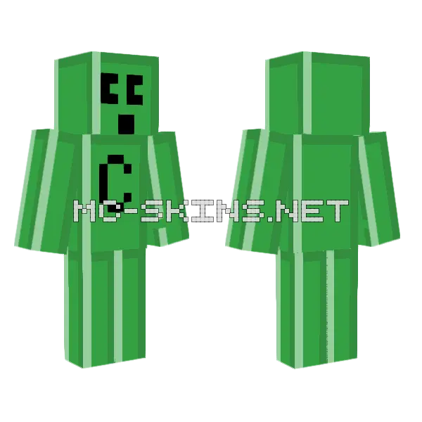 Emerald Craftee Minecraft skin, front and back