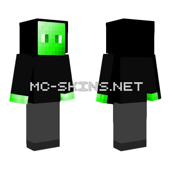 Emerald Green Boy Minecraft skin, front and back