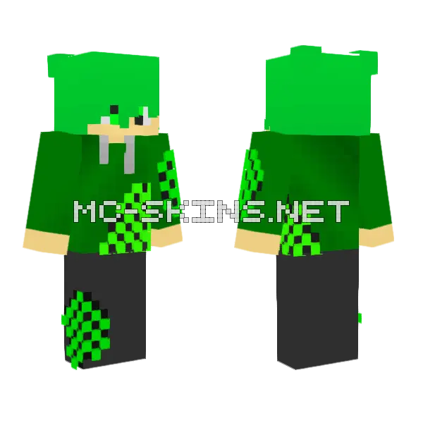 Emerald Green Hoodie, front and back