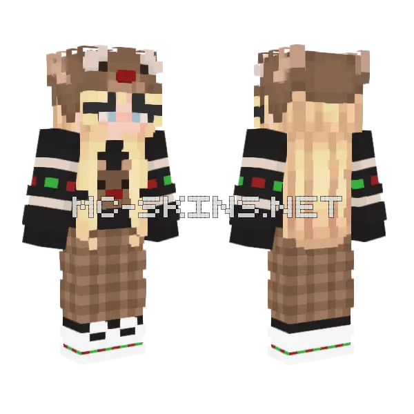 Emi Navidad Peluca Minecraft skin, front and back