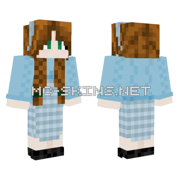 Emicanplay Blue Dress Minecraft skin, front and back