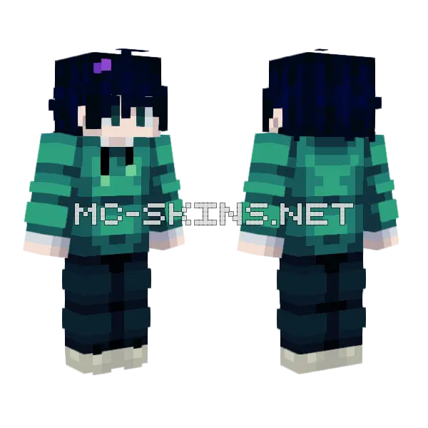 Emmet Minecraft skin, front and back
