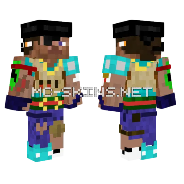 Emmitt Minecraft skin, front and back