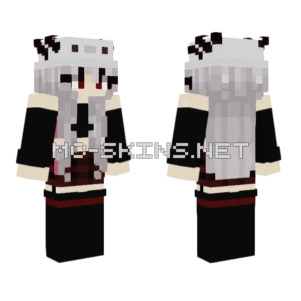 Emo Axolotl Minecraft skin, front and back