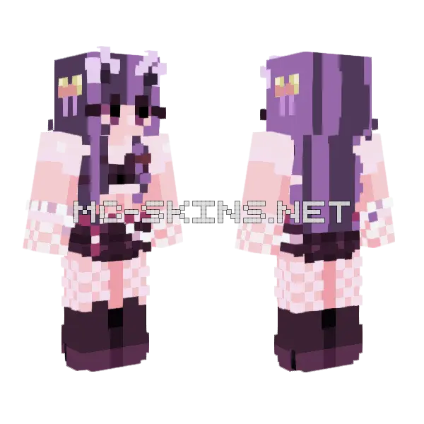 Emo Cat Girl Minecraft skin, front and back