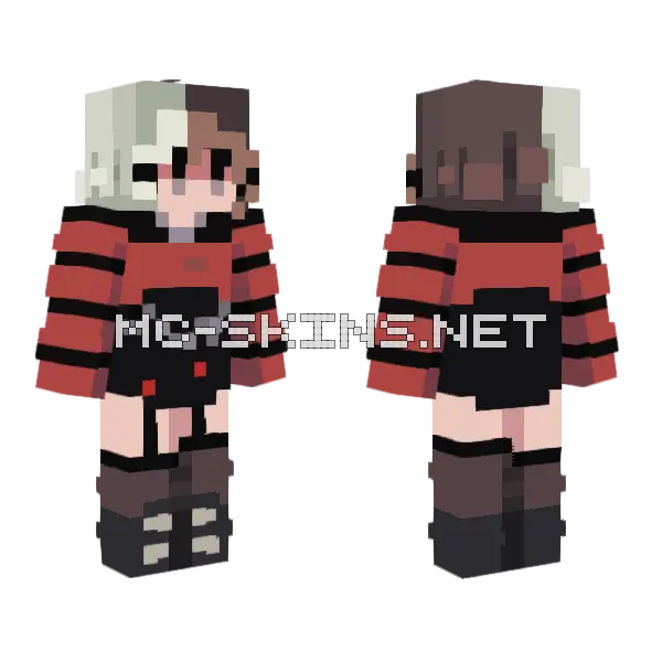 Emo Girl In Emo World Minecraft skin, front and back
