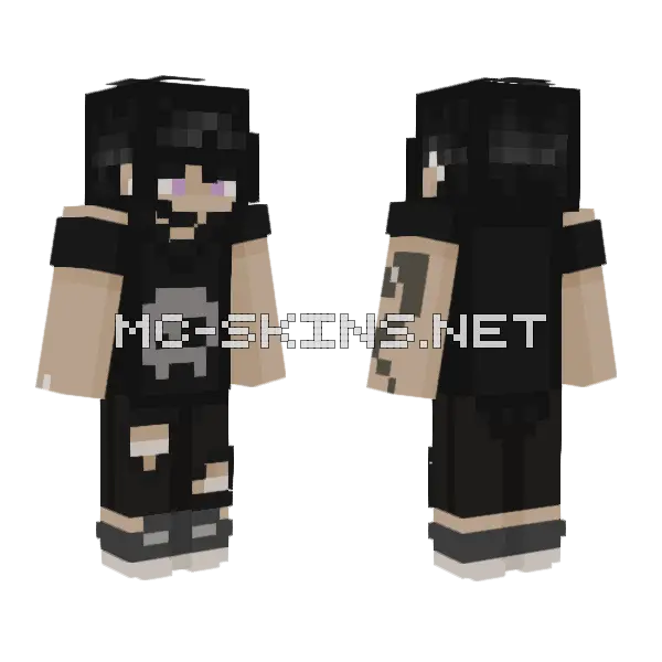 Emo Skull Skin Minecraft skin, front and back