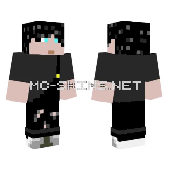 Emo W Overalls Minecraft skin, front and back