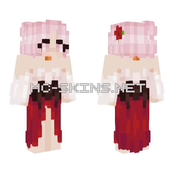 Emy Ruby Medieval OC Minecraft skin, front and back