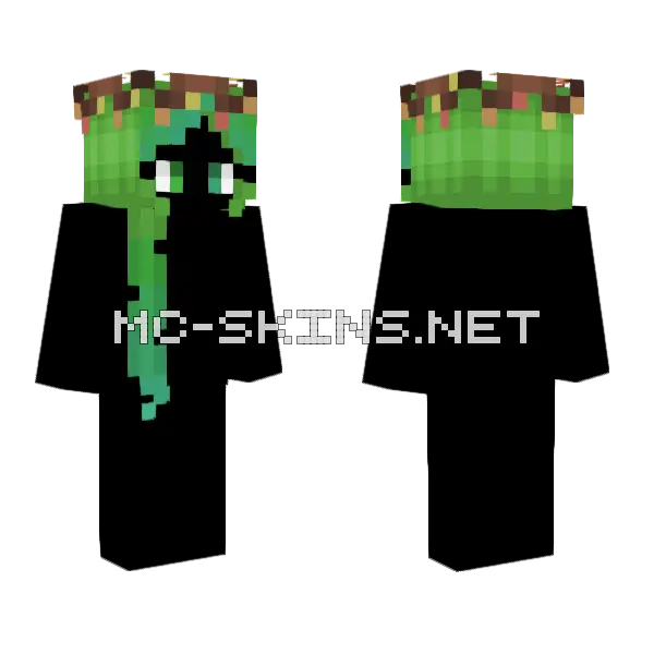 Enchanted HB Pastel Green Fade Minecraft skin, front and back