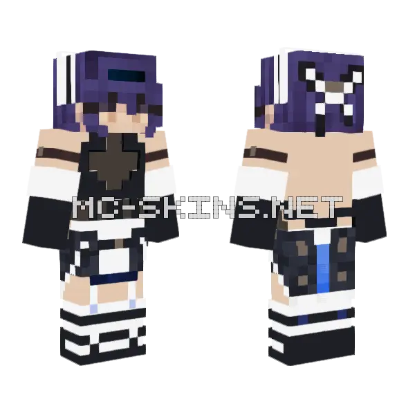 Enchanting Flutter Flavia Strinova Minecraft skin, front and back