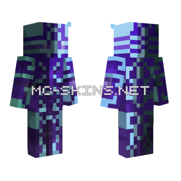Enchantment Sharpness V Minecraft skin, front and back