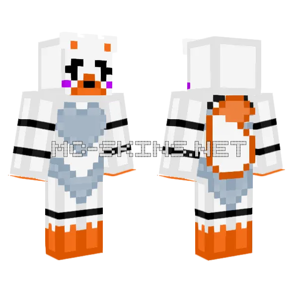 End Of Summer Lolbit Minecraft skin, front and back
