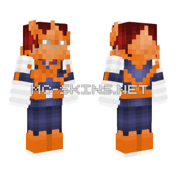 Endeavor MHA Minecraft skin, front and back