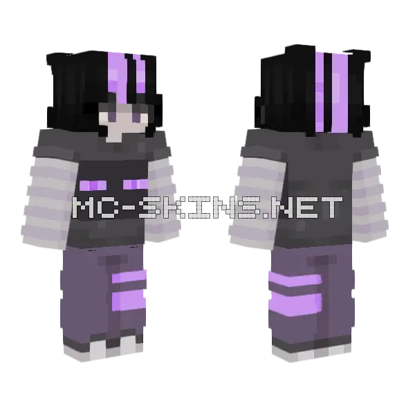 Ender Cosplay Minecraft skin, front and back