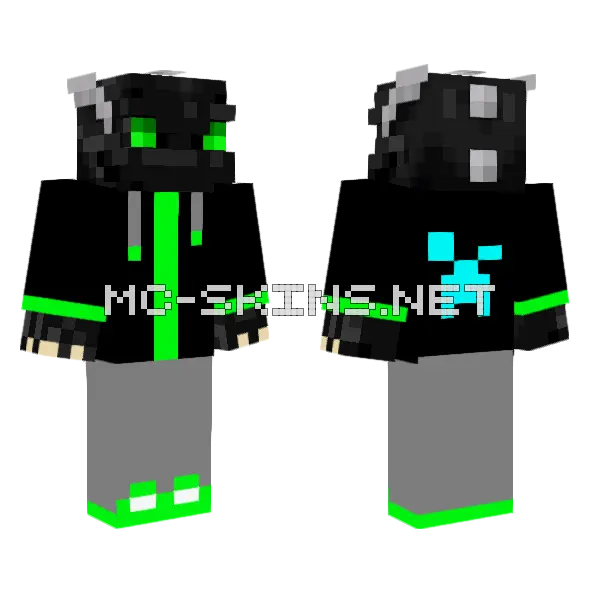 Ender Gamer Minecraft skin, front and back