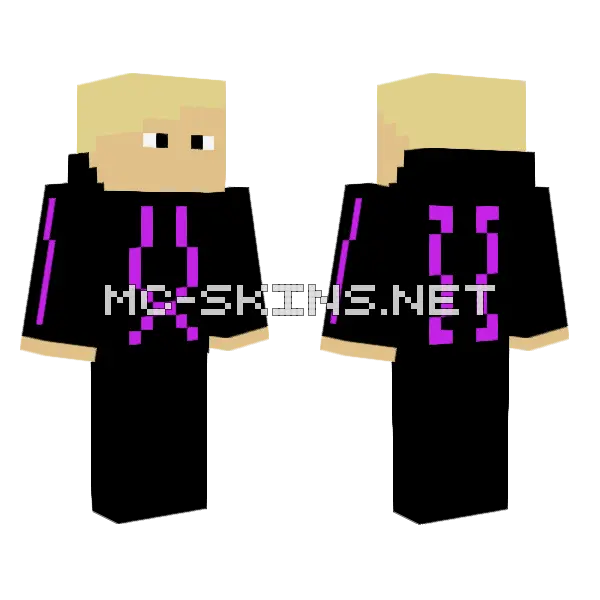 Ender Hoodie Minecraft skin, front and back